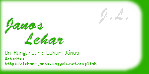 janos lehar business card